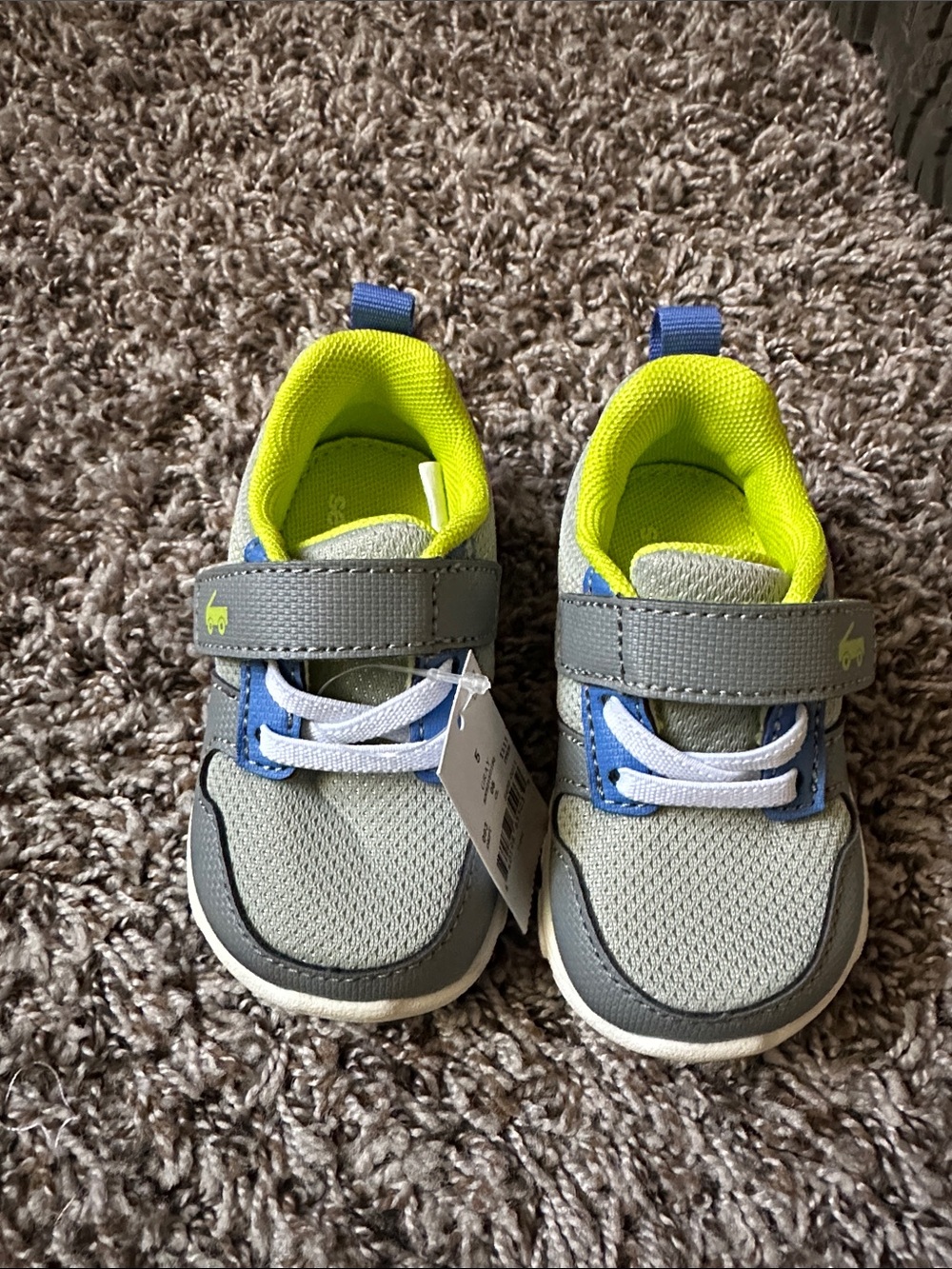 See Kai Run Gray and Lime Toddler Sneakers - Picture 2 of 3